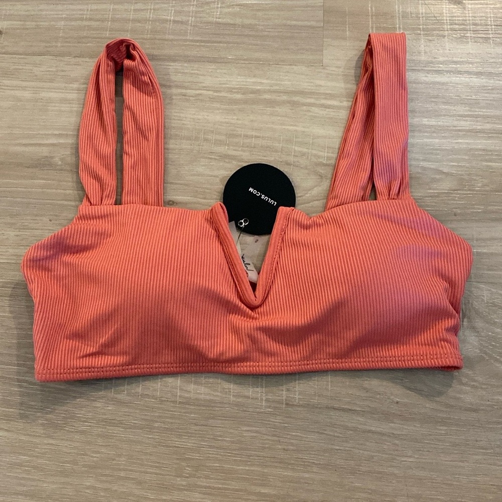Lulu's Pink Ribbed V-Notch Top Only - Picture 2 of 7
